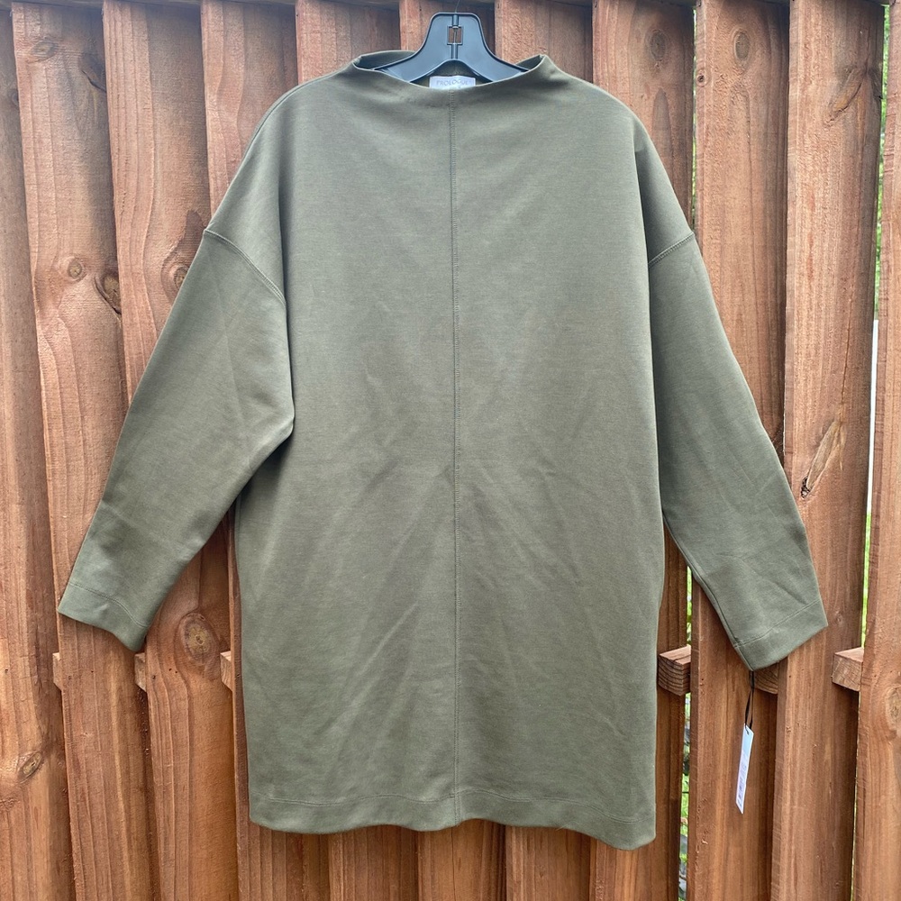 Olive Long Sleeve Scuba Dress - Picture 4 of 6